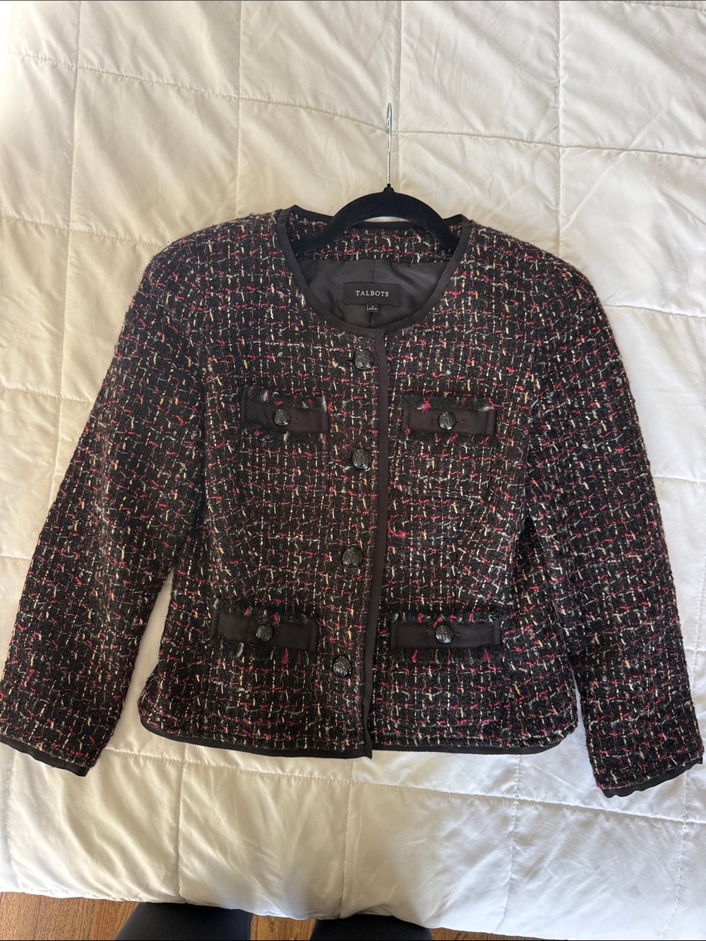 Women’s size 2 Talbots button front tweed fully lined  jacket